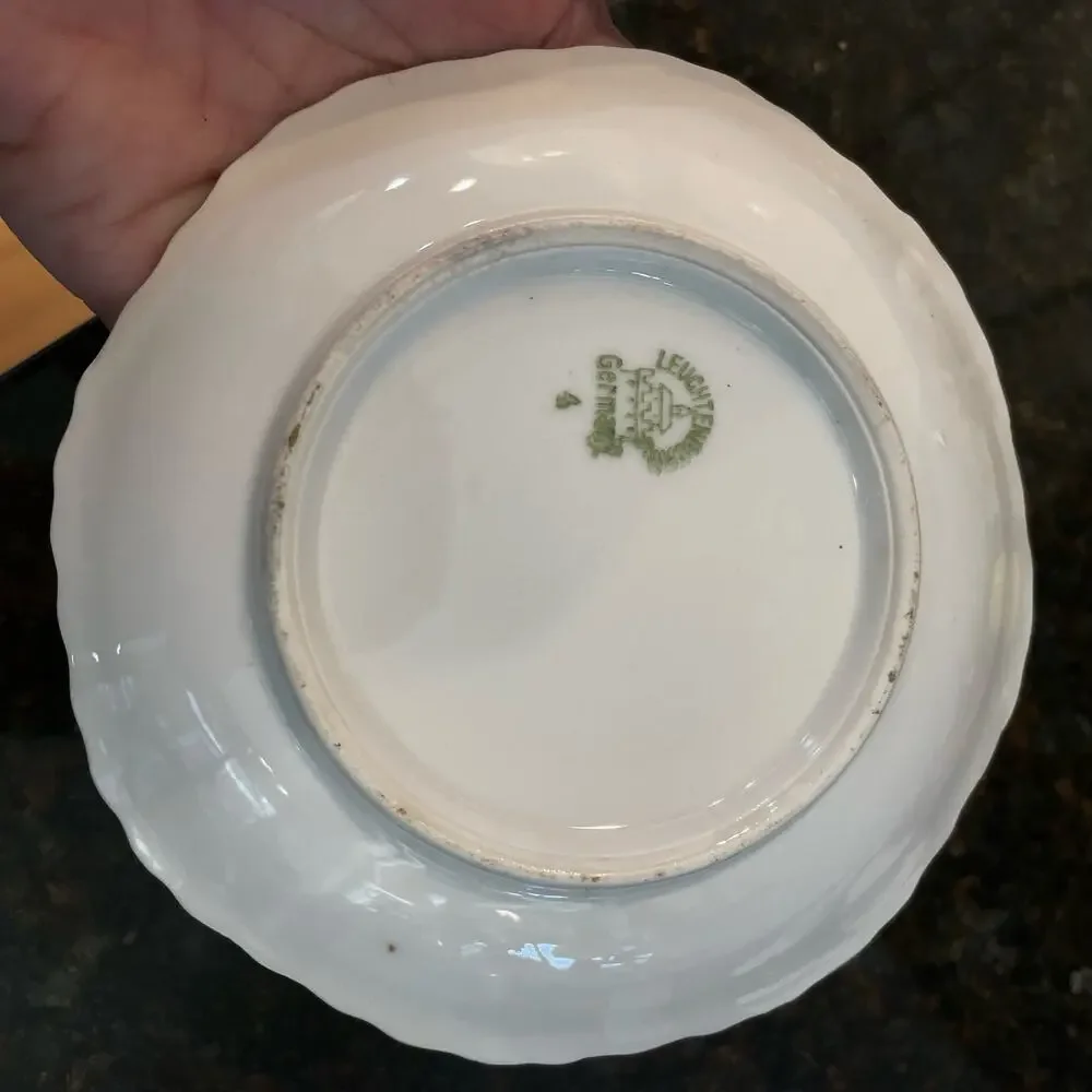 Vintage Leuchtenburg Germany Demitasse Tea Cup & Saucer Antique Porcelain China